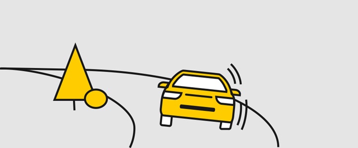 Fahrzeug in der Kurve - Telematikversicherung ADAC