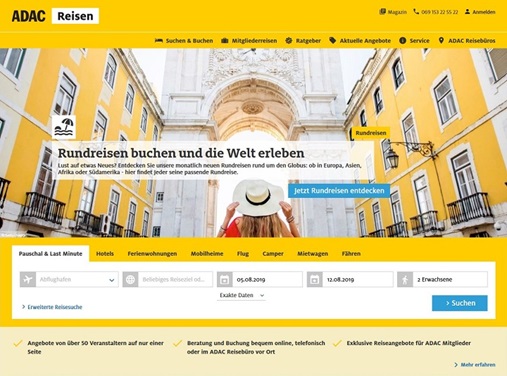 Ansicht adacreisen.de | ADAC Hansa e.V.