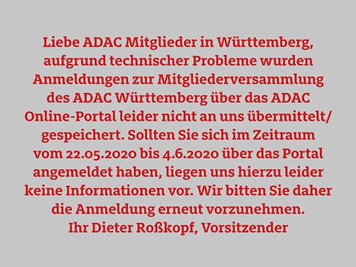 Anmeldung zur Mitgliederversammlung nicht möglich Anmeldung zur Mitgliederversammlung nicht möglich