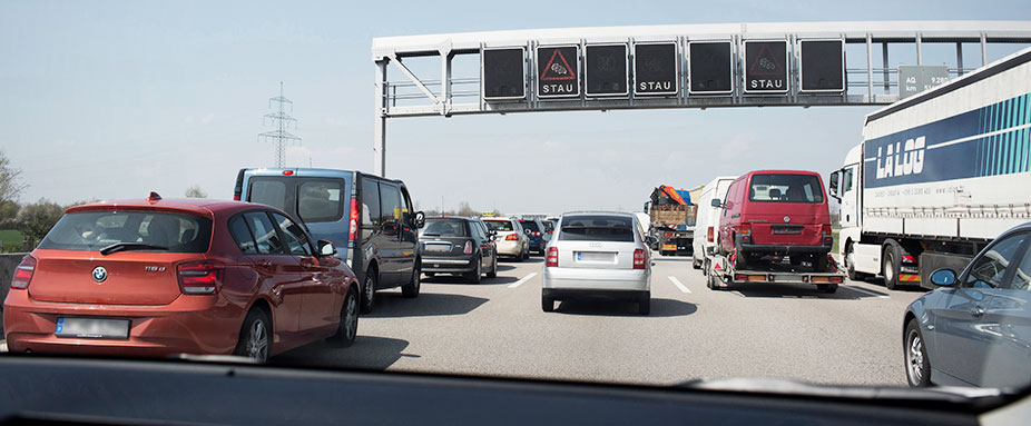 Stau auf einer deutschen Autobahn