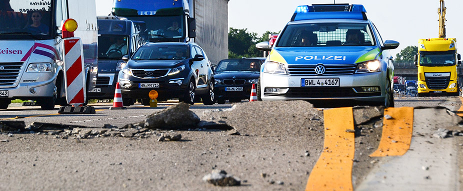 Blow-up auf der Autobahn