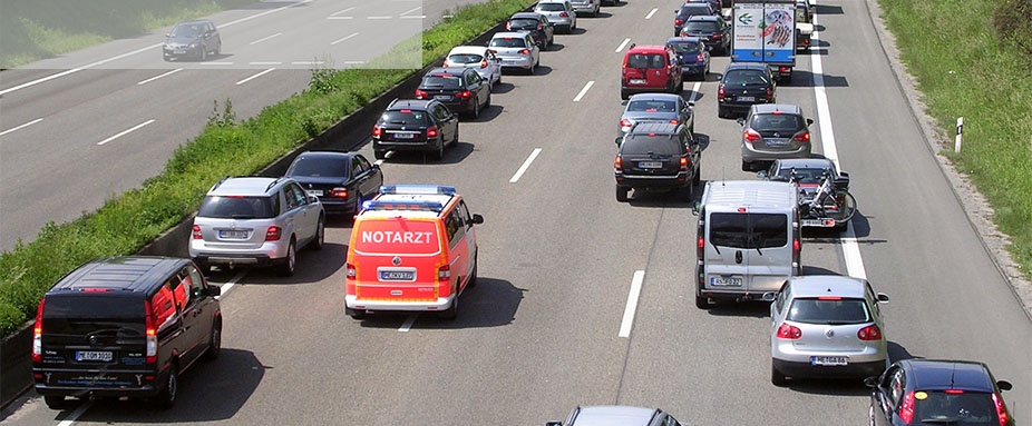Rettungsgasse auf der Autobahn