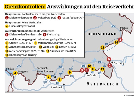Grenzkontrollen: So entgehen Sie den Staus | ADAC Grenzkontrollen: So entgehen Sie den Staus | ADAC