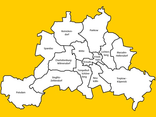 Karte vom ADAC Schlüsseldienst in den Stadtgebieten Berlin und Potsdam