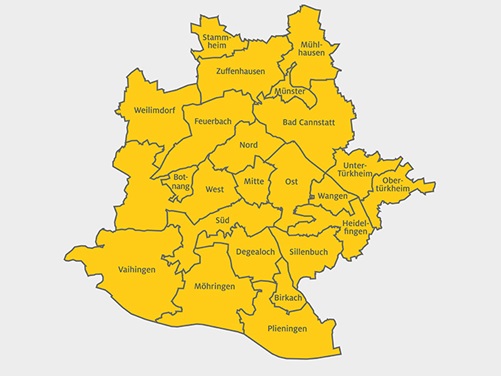 Karte vom ADAC Schlüsseldienst im Stadtgebiet Stuttgart