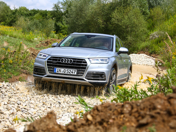 Wasserfest: der Audi Q5 im Gelände