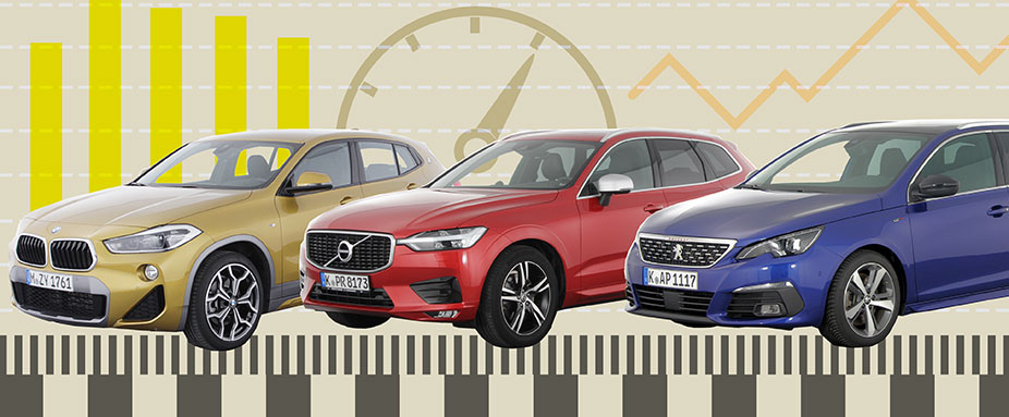 Diese drei Euro-6d-TEMP-Modell hat der ADAC getestet: BMW X1, Peugeot 308, Volvo XC 60