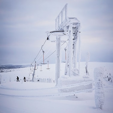 Skilist in Saariskelkä in Lapplang
