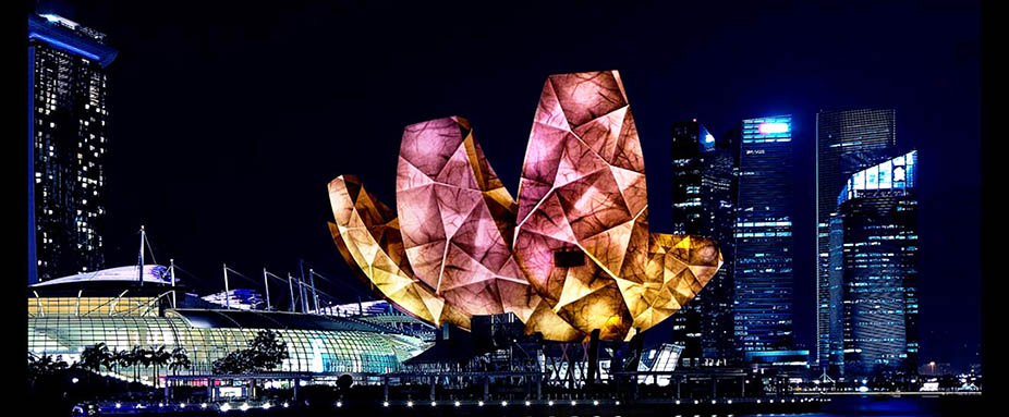 Lichtinstallation beim Lichterfest I light Singapore