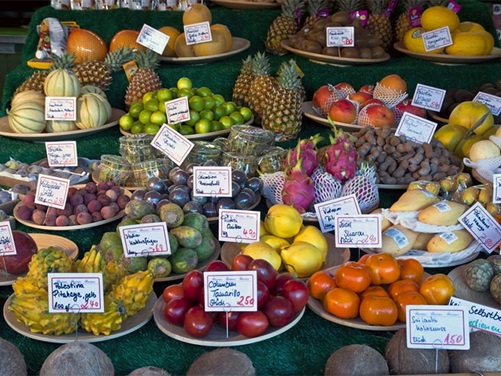 Früchte auf dem Viktualienmarkt in München