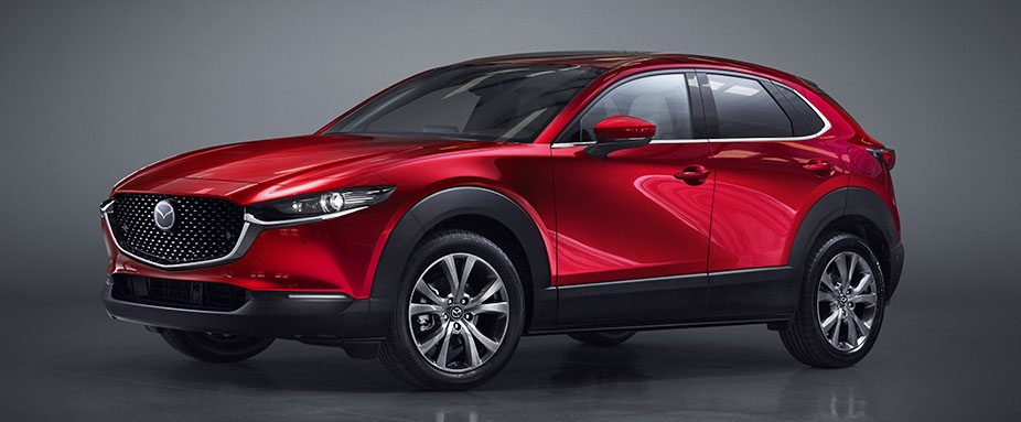 Seitenansicht des Mazda CX 30 stehend