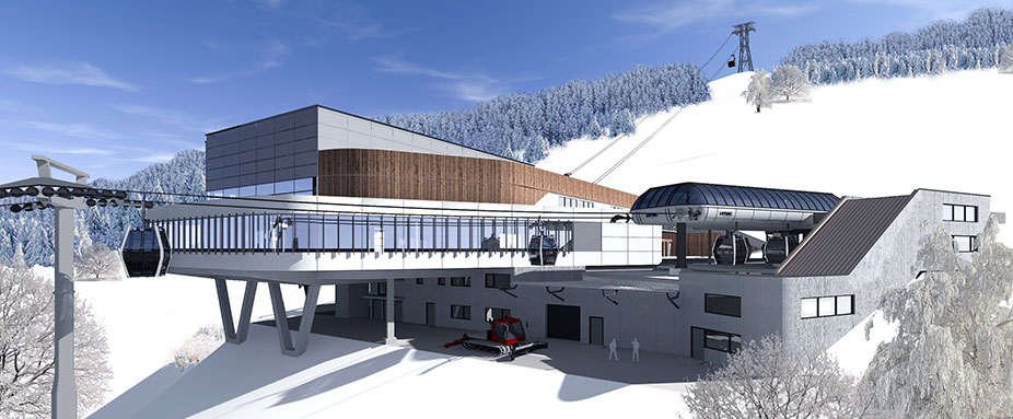 Rendering von Liftanlage in Kaprun