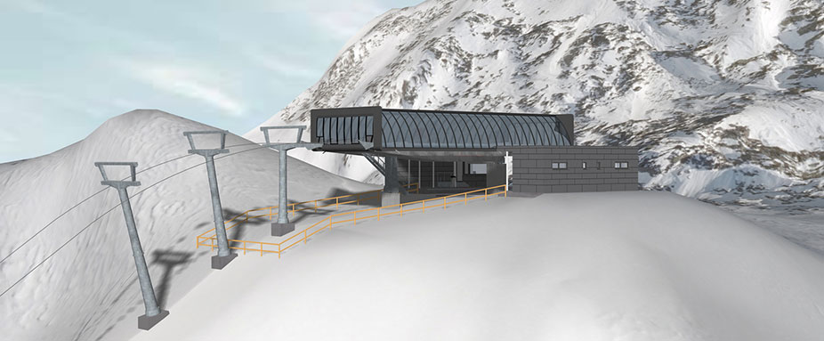 Rendering von der neuen Gondelbahn in Obergurgl