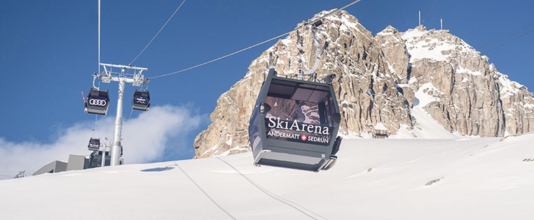 Neue Gondelbahn Schneehüenerstock-Express in der Skiarena Andermatt