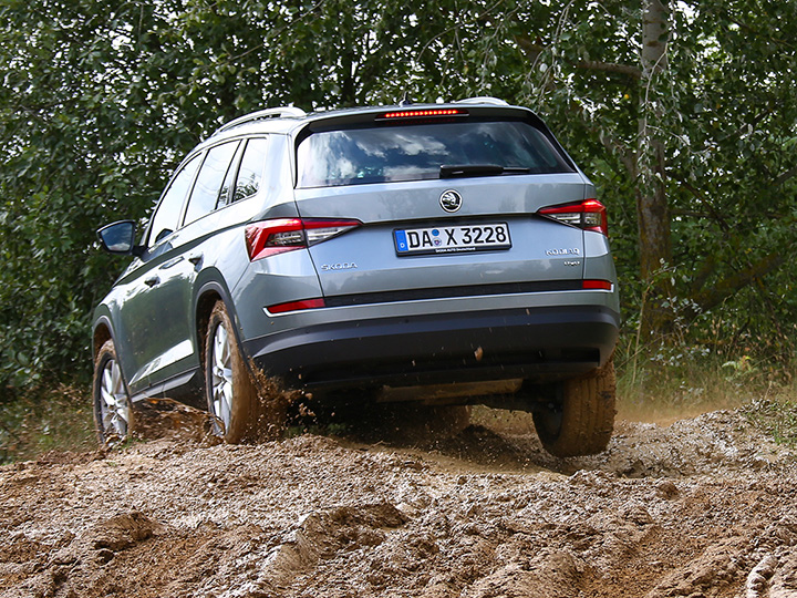 Wühlt sich durch: der Škoda Kodiaq mit Allradantrieb