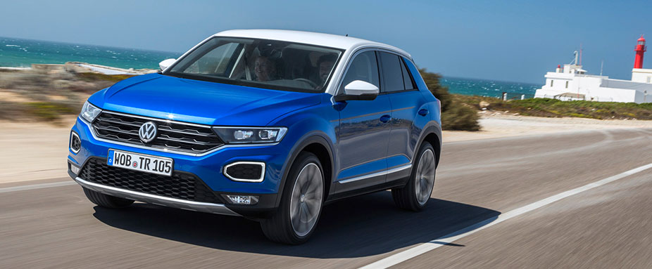 VW T-Roc in blauer Farbe