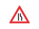 Verkehrszeichen: Einseitig verengte Fahrbahn