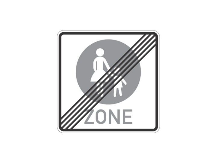 Verkehrszeichen: Ende Fußgängerzone