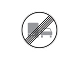 Verkehrszeichen: Ende Überholverbot Anhänger, Zugmaschinen