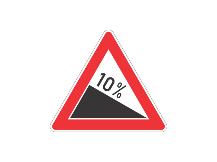 Verkehrszeichen: Gefälle