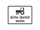 Verkehrszeichen: Kraftfahrzeuge dürfen überholt werden