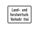 Verkehrszeichen: Landwirtschaft frei