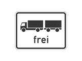 Verkehrszeichen: Lastkraftwagen Anhänger frei