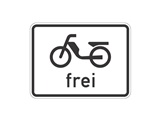 Verkehrszeichen: Mofas frei