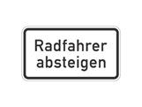 Verkehrszeichen: Radfahrer absteigen