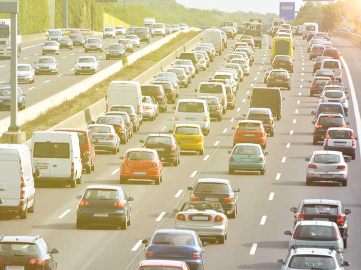 Stau auf der Autobahn