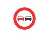 Verkehrszeichen: Überholverbot Kraftfahrzeug