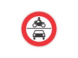 Verkehrszeichen: Verbot Krafträder, Kraftwagen