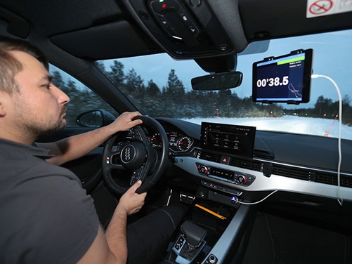 Audi beim Winterreifentest in Finnland