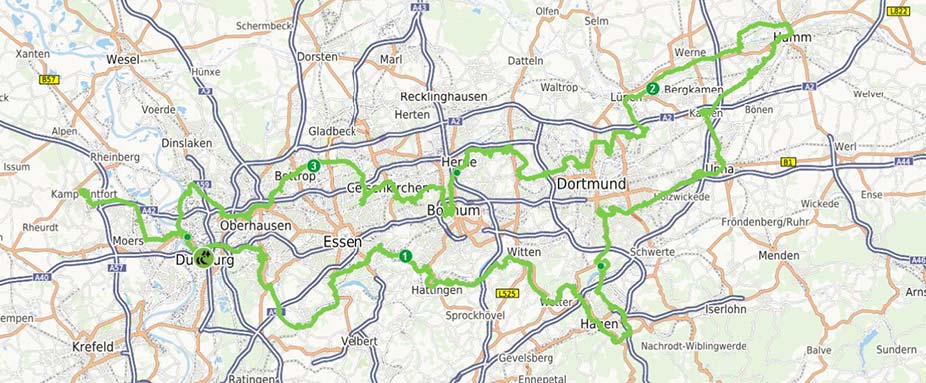 Karte Route der Industriekultur