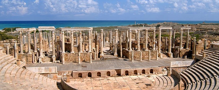Ausgrabungsstätte Leptis Magna in Libyen