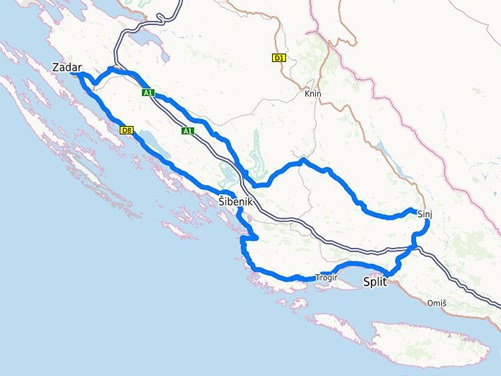 motorradtour-norddalmatien-karte