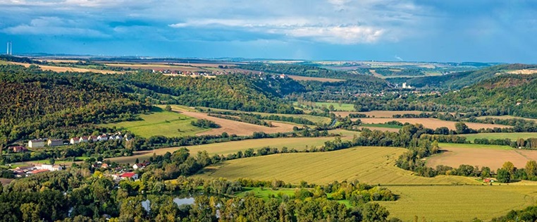 Blick über das Saaletal in Richtung Dornburg