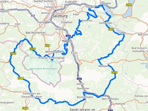 Karte Motorradtour Salzburger Land