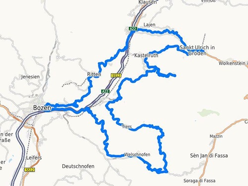 Motorradtour Karte Route Südtirol