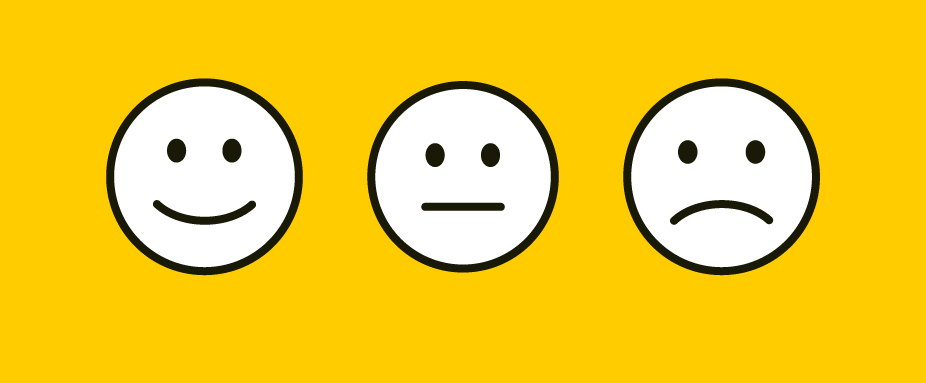 Drei Smileys nebeneinander