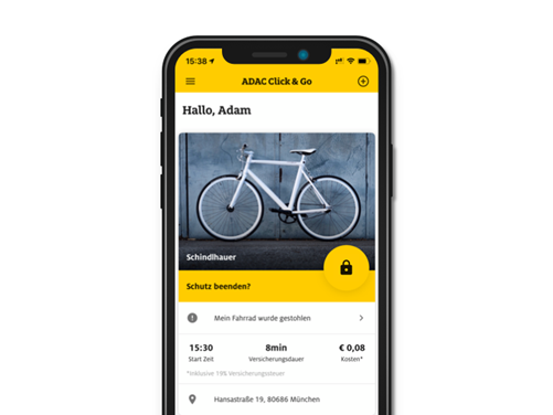 ADAC Click and Go App: Fahrrad mit einem Klick von unterwegs absichern