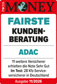 ADAC Autoversicherung ausgezeichnet von Focus Money für die fairste Kundenberatung 2026