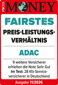 ADAC Autoversicherung ausgezeichnet von Focus Money für das fairste Preis-Leistungs-Verhältnis 2026