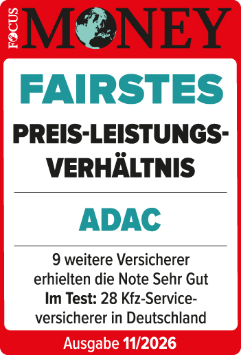 ADAC Autoversicherung ausgezeichnet von Focus Money für das fairste Preis-Leistungs-Verhältnis 2026