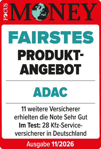 ADAC Autoversicherung ausgezeichnet von Focus Money für das fairste Produktangebot 2026