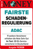 ADAC Autoversicherung ausgezeichnet von Focus Money für die fairste Schadenregulierung 2026