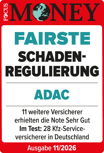 ADAC Autoversicherung ausgezeichnet von Focus Money für die fairste Schadenregulierung 2026
