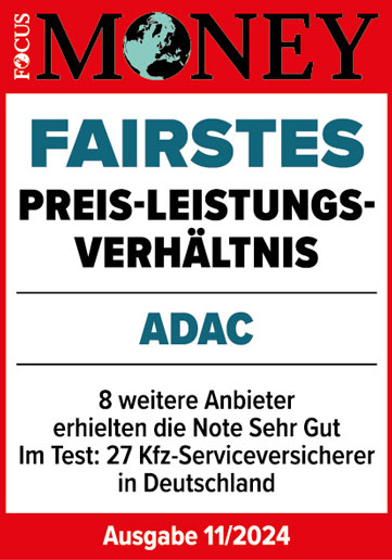 ADAC Autoversicherung ausgezeichnet für das fairste Preis-Leistungs-Verhältnis in 2024