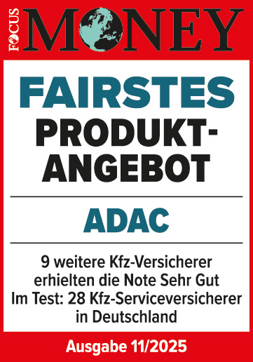 ADAC Autoversicherung ausgezeichnet von Focus Money für das fairste Produktangebot 2025