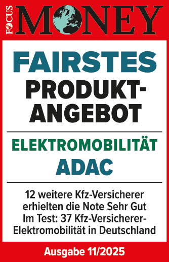 ADAC Autoversicherung ausgezeichnet von Focus Money für das fairste Produktangebot Elektromobilität 2025